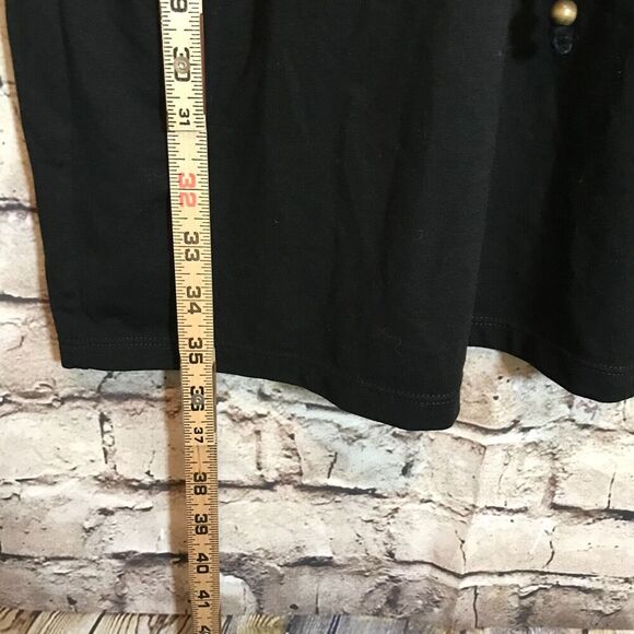 Talbots Dress Womens Medium Black Drawstring Mesh Lace Trim Pockets Stretch - Picture 11 of 15